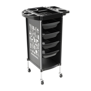 Візок для інструментів чорний, 5 поличок